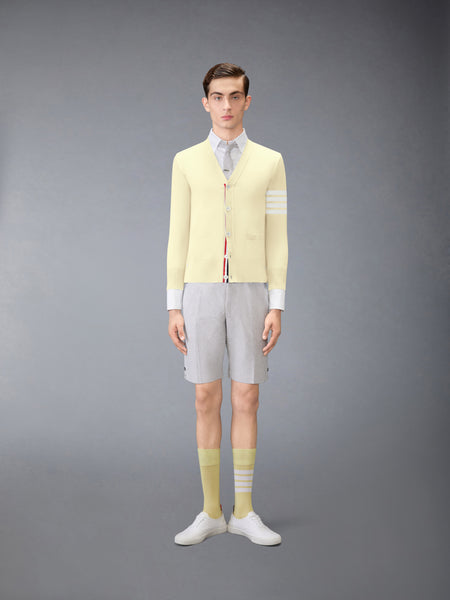 MERINO WOOL 4-BAR CLASSIC V-NECK CARDIGAN YELLOW