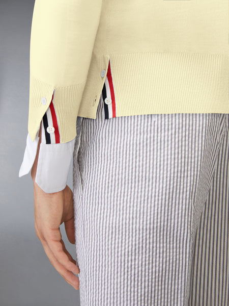 MERINO WOOL 4-BAR CLASSIC V-NECK CARDIGAN YELLOW