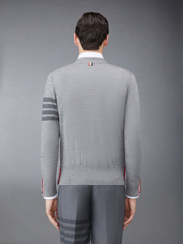 MERINO WOOL 4-BAR V-NECK CARDIGAN - image 2