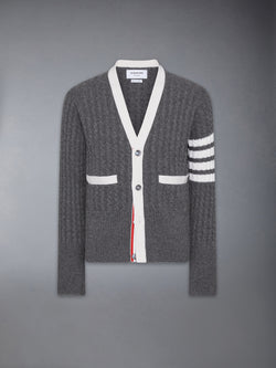 CASHMERE 4-BAR V NECK CARDIGAN