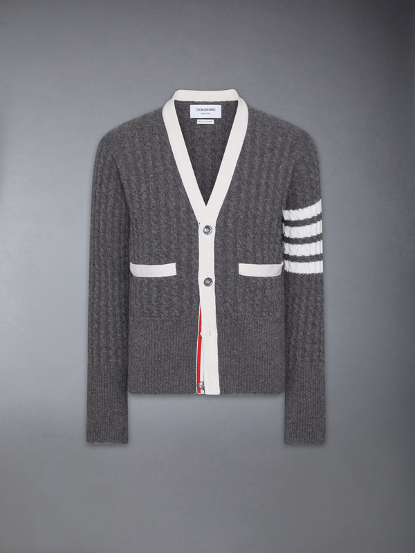 CASHMERE 4-BAR V NECK CARDIGAN - featured image