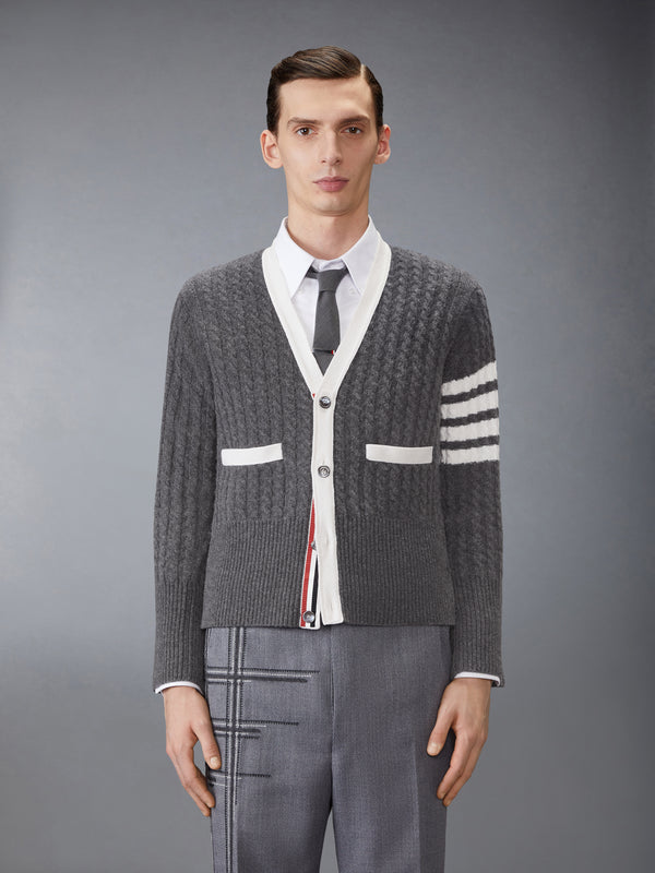 CASHMERE 4-BAR V NECK CARDIGAN - image 1