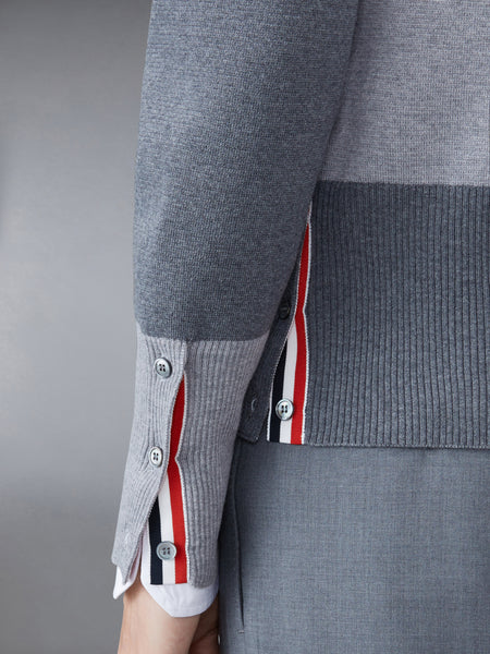FUNMIX WOOL V-NECK CARDIGAN TONAL GREY