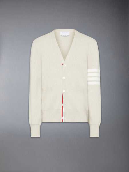 COTTON CREPE V-NECK CARDIGAN BEIGE