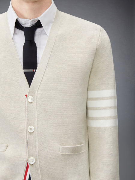 COTTON CREPE V-NECK CARDIGAN BEIGE