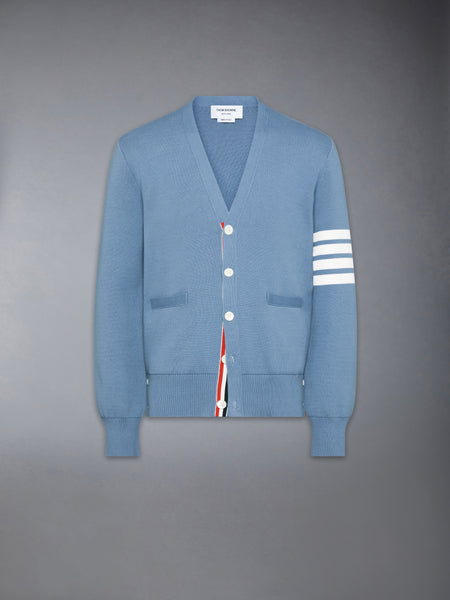 COTTON CREPE V-NECK CARDIGAN LIGHT BLUE