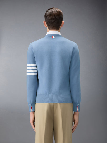 COTTON CREPE V-NECK CARDIGAN LIGHT BLUE