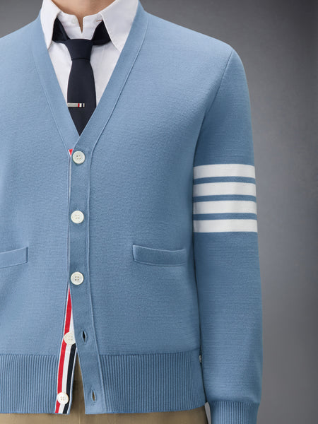 COTTON CREPE V-NECK CARDIGAN LIGHT BLUE
