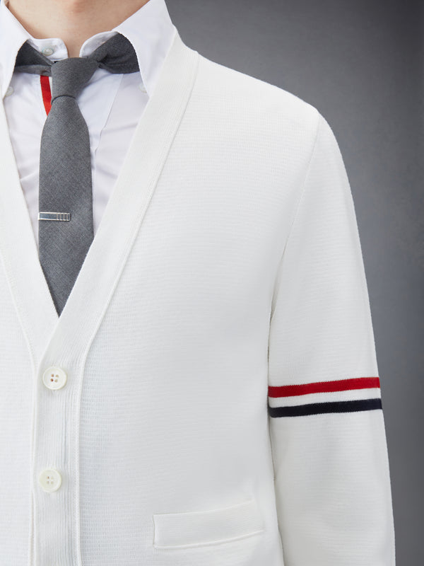 COTTON MILANO STITCH V-NECK CARDIGAN - image 6