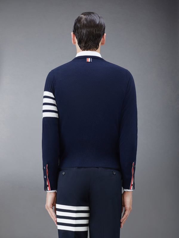 CASHMERE 4-BAR CREW NECK CARDIGAN - image 2