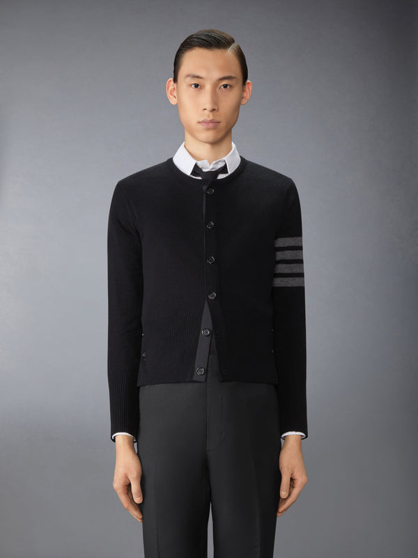 CASHMERE CLASSIC CREW NECK 4-BAR CARDIGAN - image 1