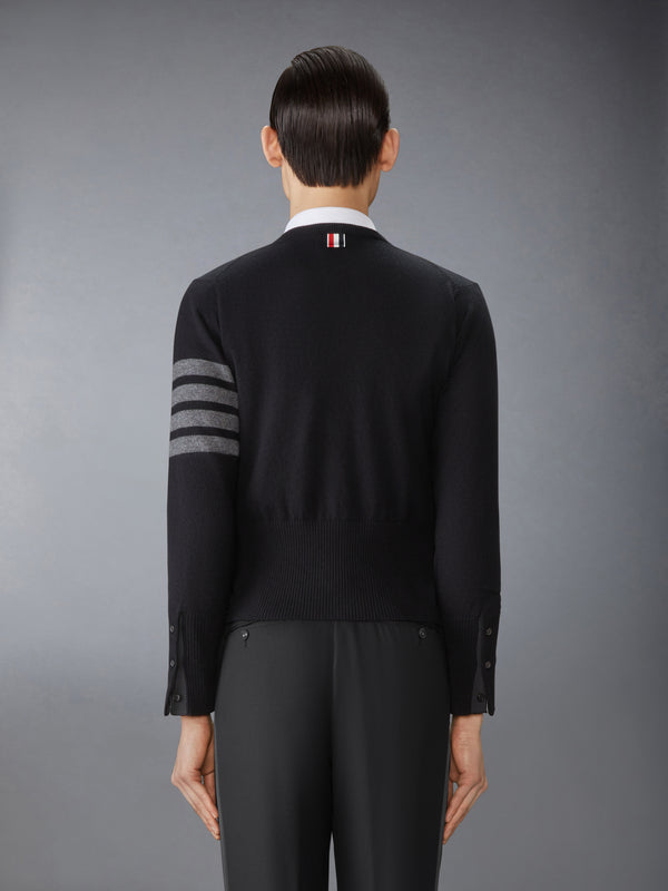 CASHMERE CLASSIC CREW NECK 4-BAR CARDIGAN - image 3