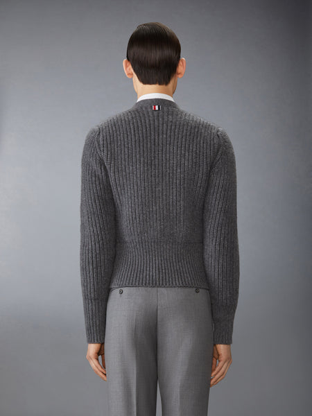 HALF STITCH CASHMERE CARDIGAN MED GREY