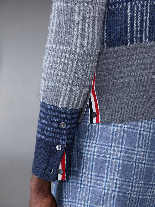 Fun-Mix Check Jacquard V-Neck Cardigan - image 6