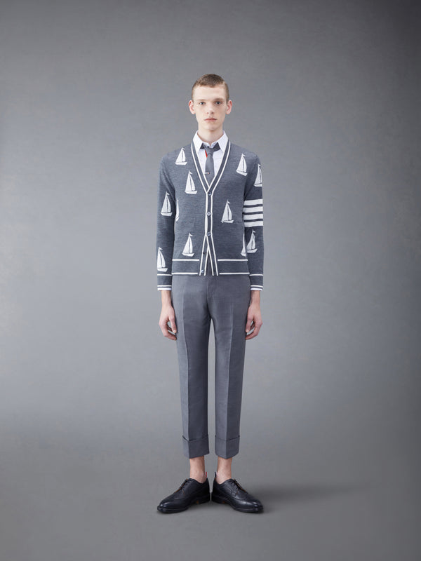 Merino Sailboat 4-bar V-neck Cardigan - image 3