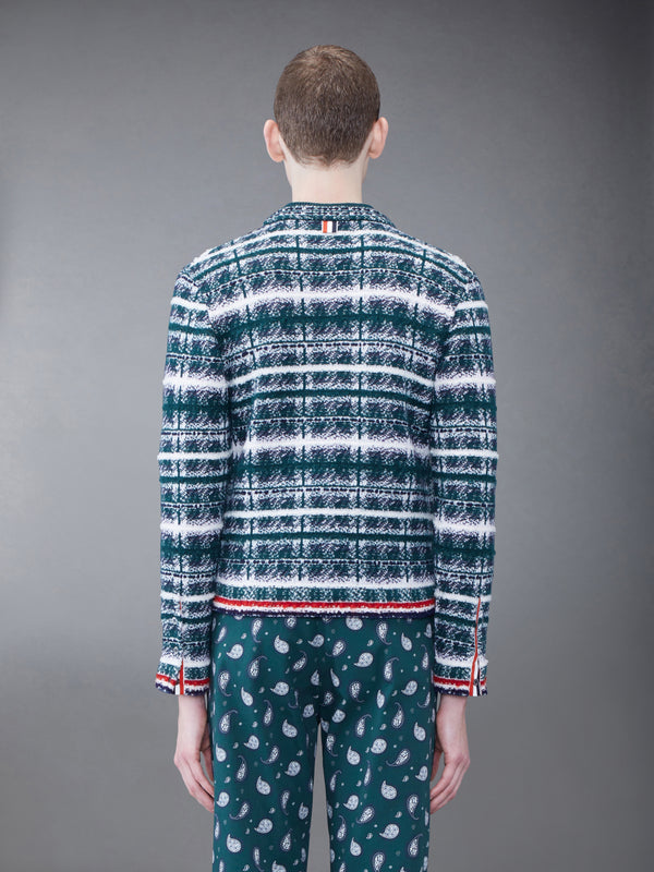 Tartan Merino Mohair Inlay V-neck Pullover - image 2