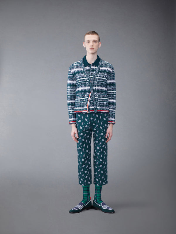 Tartan Merino Mohair Inlay V-neck Pullover - image 3