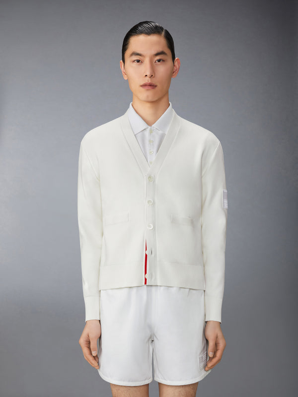 COTTON MILANO STITCH FLAG PATCH CARDIGAN - image 1