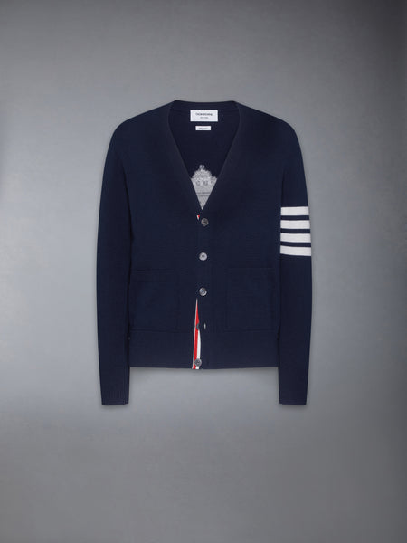 NUTCRACKER MERINO WOOL 4-BAR CARDIGAN NAVY
