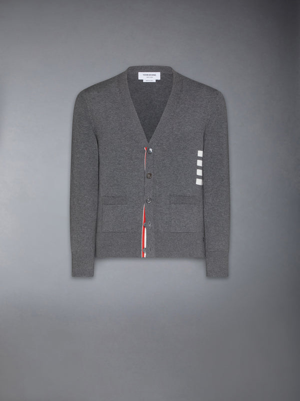 COTTON 4-BAR RELAXED FIT V NECK CARDIGAN - featured image