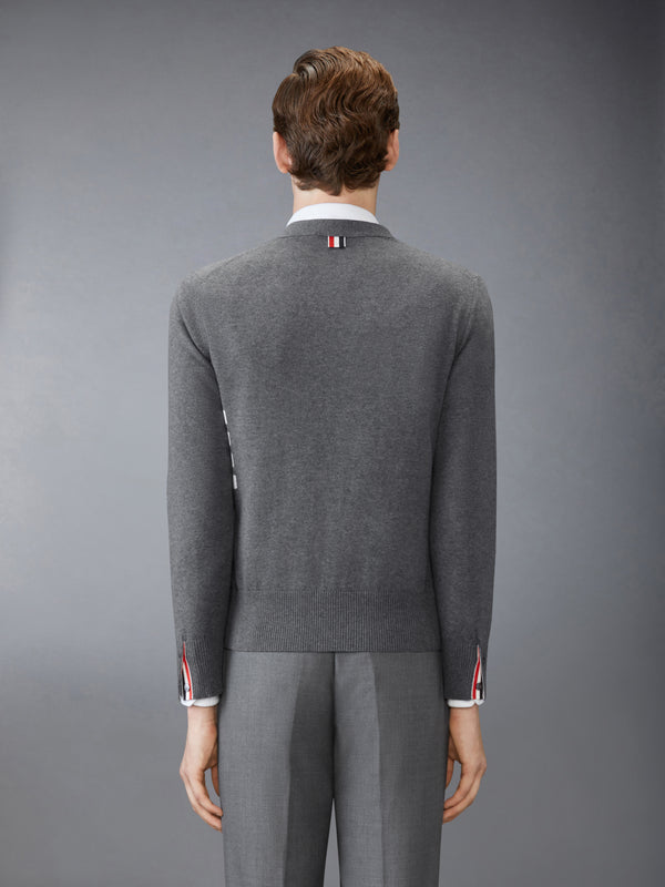 COTTON 4-BAR RELAXED FIT V NECK CARDIGAN - image 2