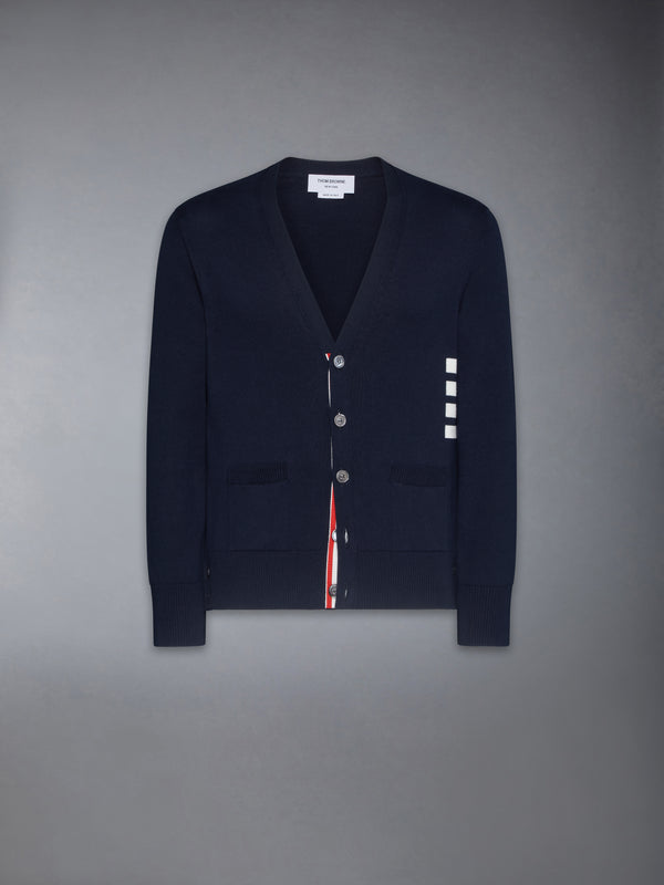 COTTON 4-BAR RELAXED FIT V NECK CARDIGAN - featured image