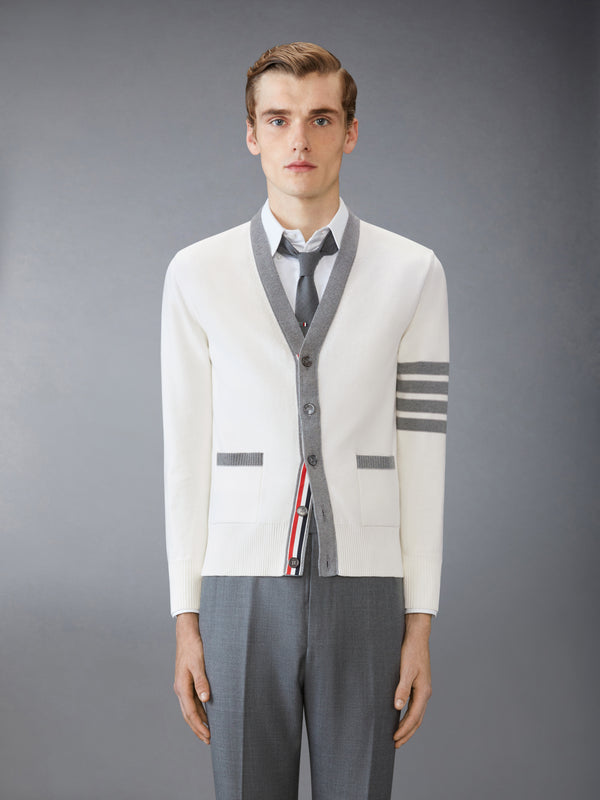 COTTON 4-BAR RELAXED FIT HECTOR V NECK CARDIGAN - image 1