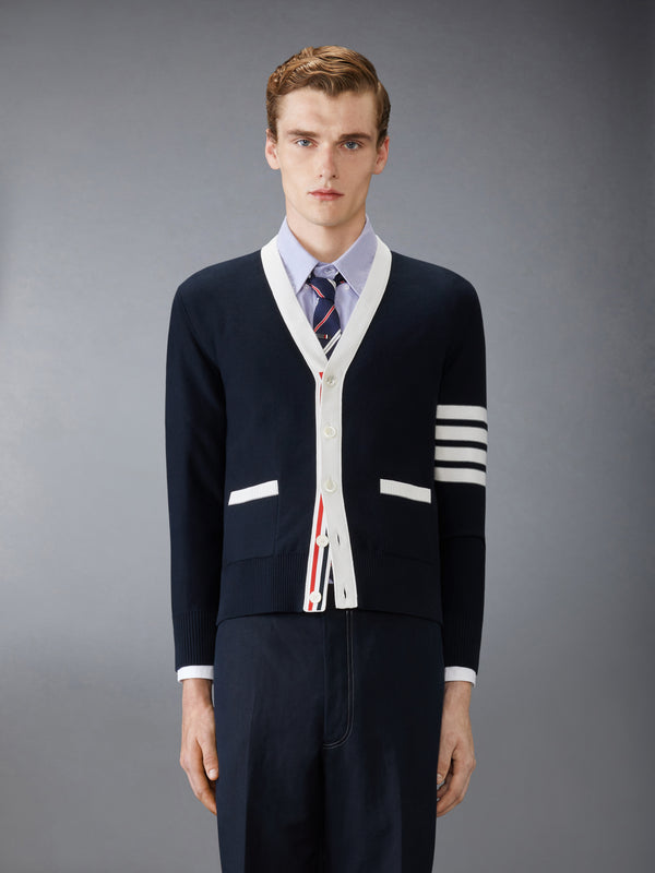 COTTON 4-BAR RELAXED FIT HECTOR V NECK CARDIGAN - image 1