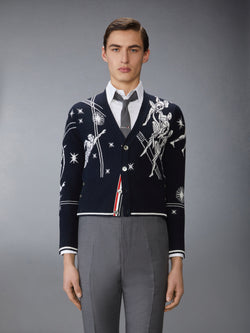 OLYMPIC CONSTELLATION CLASSIC CASHMERE V NECK CARDIGAN