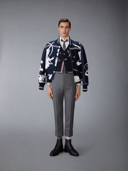 OLYMPIC CONSTELLATION CLASSIC CASHMERE V NECK CARDIGAN NAVY