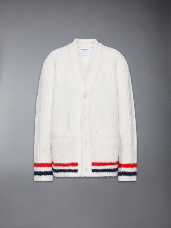 MERINO WOOL CHUNKY STITCH V NECK CARDIGAN - featured image