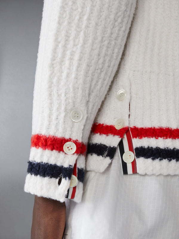 MERINO WOOL CHUNKY STITCH V NECK CARDIGAN - image 4