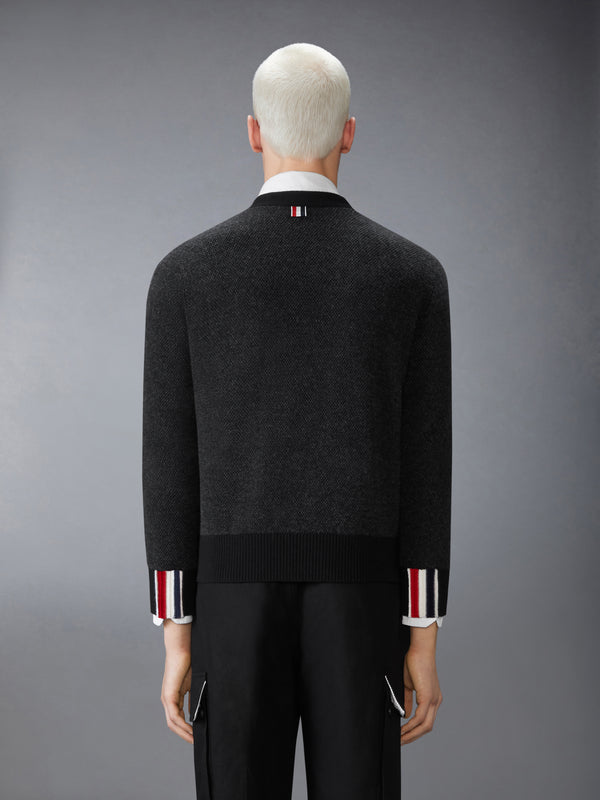 MERINO WOOL INTARSIA V NECK CARDIGAN - image 2