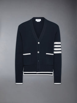 MILANO STITCH MERINO WOOL 4-BAR V NECK CARDIGAN