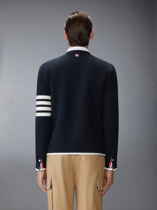 MILANO STITCH MERINO WOOL 4-BAR V NECK CARDIGAN - image 2