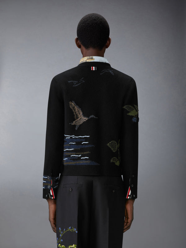 SCENIC INTARSIA FINE MERINO WOOL V NECK CARDIGAN - image 2