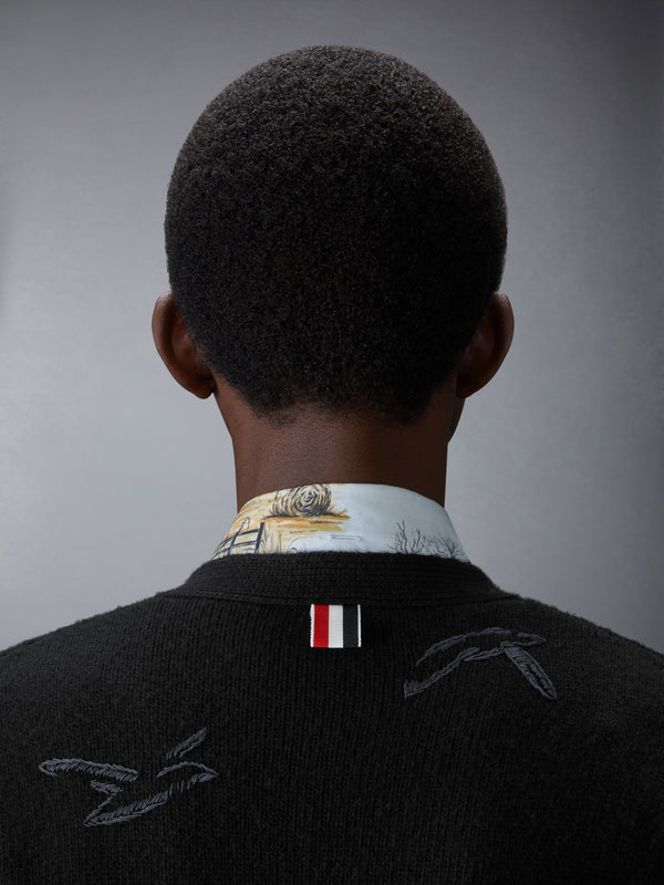 SCENIC INTARSIA FINE MERINO WOOL V NECK CARDIGAN - image 5