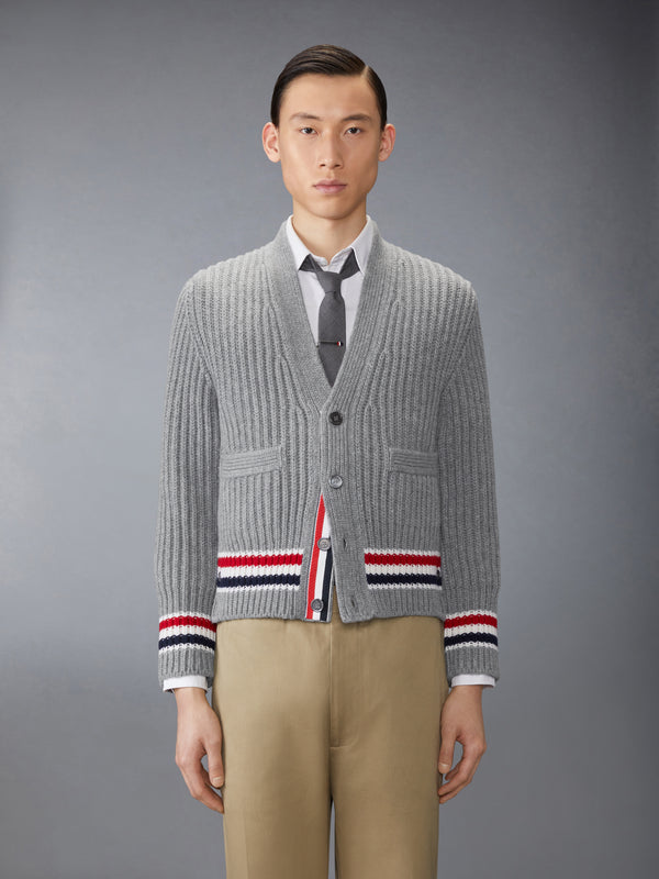 RWB STRIPE CASHMERE V NECK CARDIGAN - image 1