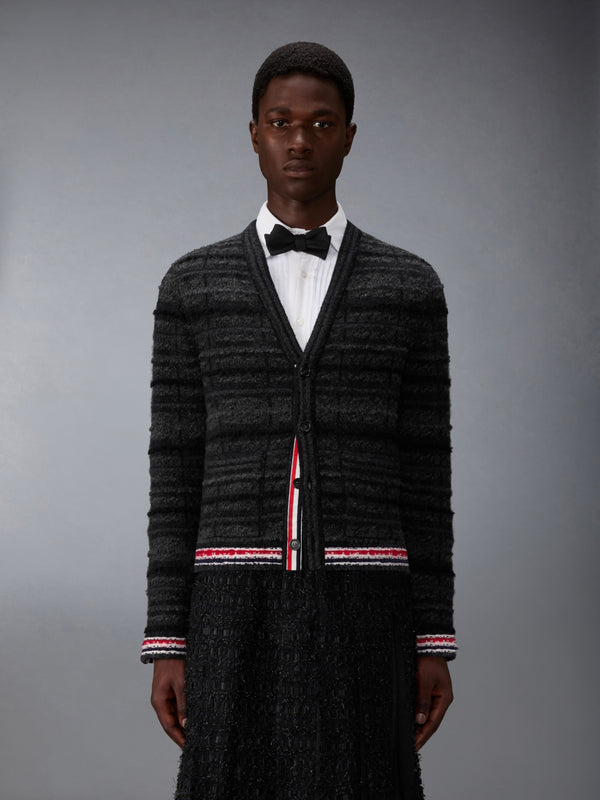TARTAN JACQUARD MERINO MOHAIR CARDIGAN JACKET - image 1