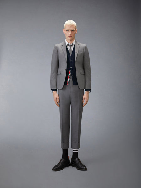 LUNAR NEW YEAR WOOL 4-BAR INTARSIA CARDIGAN NAVY