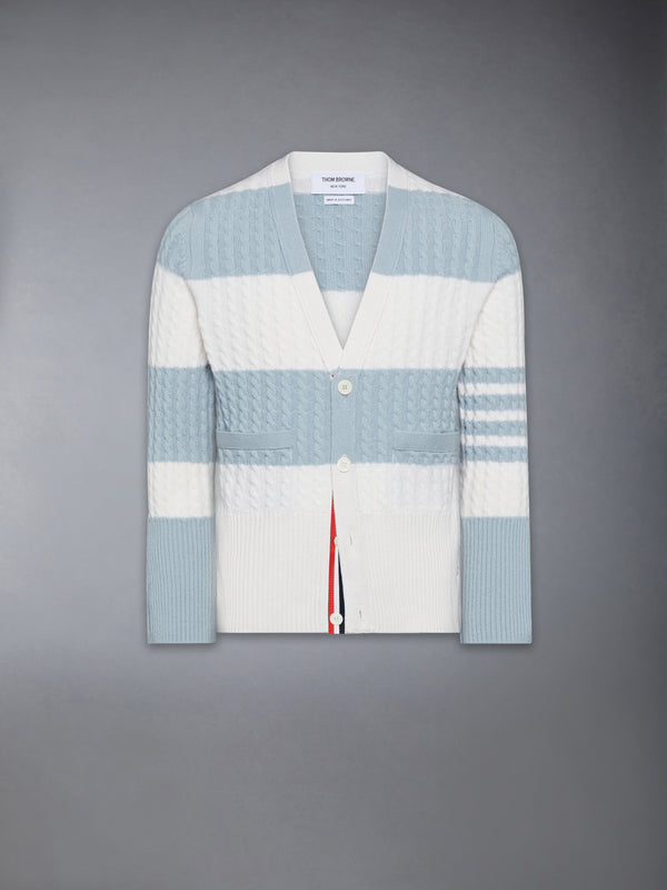 CASHMERE BABY CABLE STITCH 4-BAR CARDIGAN - featured image