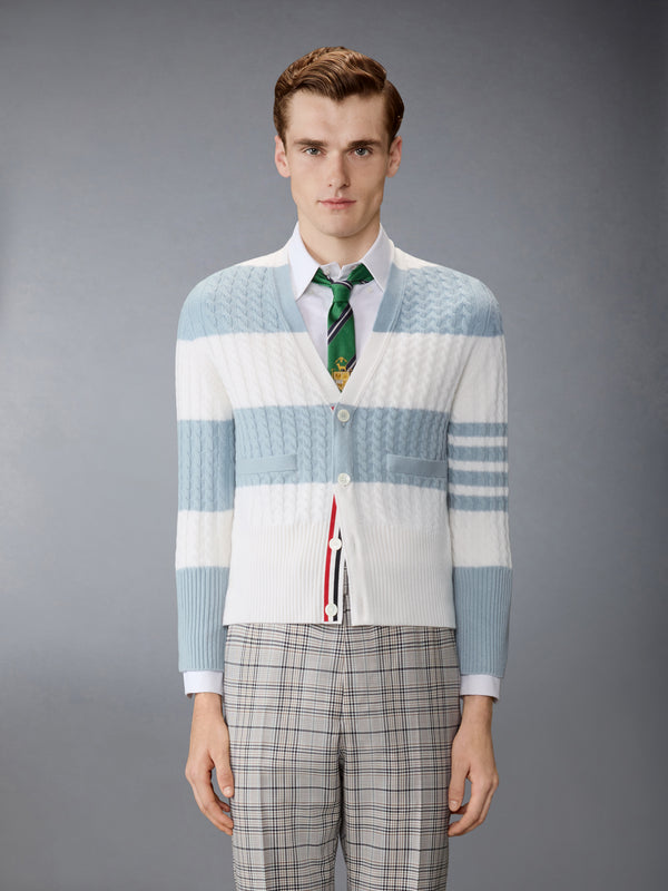 CASHMERE BABY CABLE STITCH 4-BAR CARDIGAN - image 1