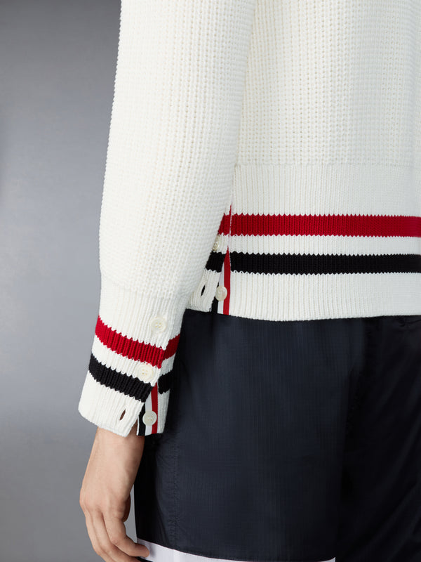 HALF CARDIGAN STITCH COTTON RWB CARDIGAN - image 4