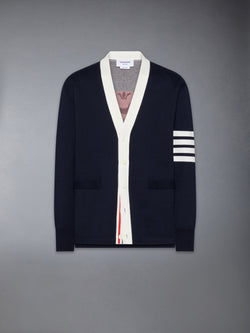 CREST INTARSIA JACQUARD 4-BAR RUGBY FIT CARDIGAN