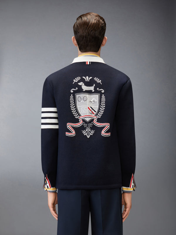 CREST INTARSIA JACQUARD 4-BAR RUGBY FIT CARDIGAN - image 2
