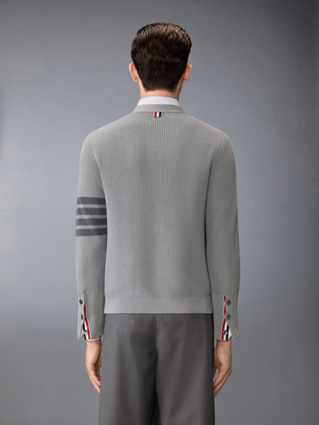 GARMENT DYED 4-BAR CARDIGAN LT GREY