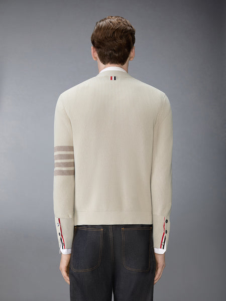 GARMENT DYED 4-BAR CARDIGAN BEIGE