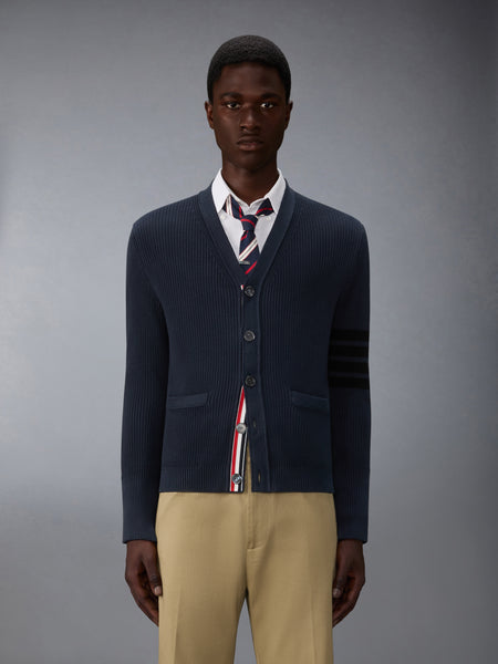 GARMENT DYED 4-BAR CARDIGAN NAVY