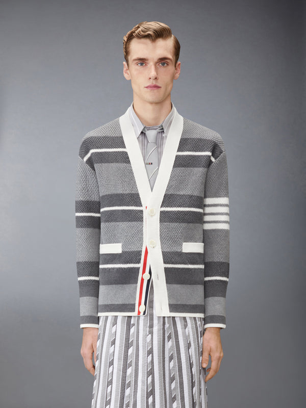 SEED STITCH 4-BAR CARDIGAN - image 1