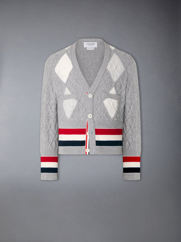 ARGYLE INTARSIA CASHMERE SHRUNKEN CARDIGAN - featured image